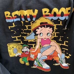 Betty Boop black hoodie size XL Slim fit NWT